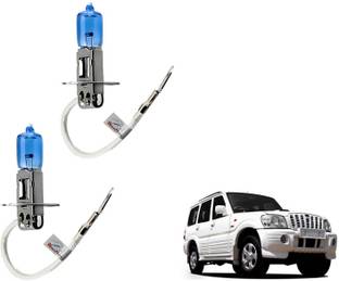 WolkomHome Car H3 halogen headlight Fog lamp bulb 12V - 100W 5000K Cool Blue Ultimate White for mahindra-scorpio-2008 Headlight Car Halogen for Mahindra (12 V, 100 W)