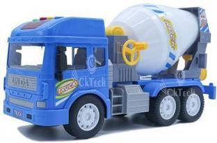 Dherik Tradworld Powered cement mixer toy Construction Unbreakable Plastic jcb Truck with Light & Sound Engineering Car Toys Large Concrete Mixer Model for Kids Toy Gift