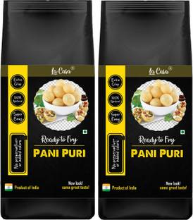 La Casa Dry Pani Puri | Combo Pack of 2 | Ready to Fry Papads | Gol Gappas | Fryums (Pack of 2)