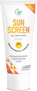 CGG Cosmetics Sunscreen - SPF 50 PA+++ Sunscreen Cream for Men & Women, Oil Free For All Skin Types - 50 Gm