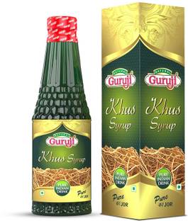 Jai Guruji Khus Syrup Sharbat,Instant Refreshing Drink For Summer (Mix with Water or Soda) Kool Khus