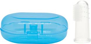 mastela BPA Free Silicone Baby Finger-Brush with Case (Blue) Ultra Soft Toothbrush