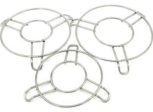 Epraiser Sturdy Premium Stainless Steel Table Ring (Pack of 3) Hot Pot Stand for Hot Plates / Utensils , Cooker and Tableware / Cookware etc SS Trivet