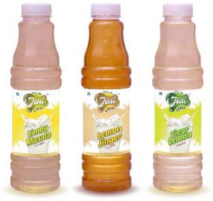 jeni Sharbat & Soda Pack of 3 Flavors -Limbu Masala, Lemon Jinger, Clear Lemon/Non-Fruit Sharbats Synthetic Syrup Combo/Gift Pack/Summer Combo [700 ml each] [700 ml, 700 ml, 700 ml, Pack of 3]
