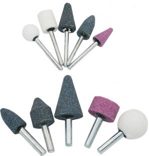 DIGICOP 10Pcs Shank Mounted Stone Grinding Head Abrasive Dremel Rotary Tool Cutting Grinding Head Set For Drill Polishing Machine
