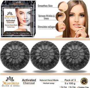Morchito Activated Charcoal Soap For Men & Women | Anti Wrinkle , Acne , Blackheads , pimples, Natural Detox Face & Body Soap |