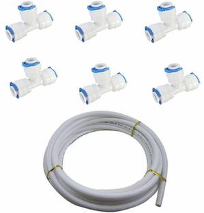 SEAZONE Ro Water Purifier Filter Three Side Tee Push 3/8" Pipe Fitting Connector Solid Filter Cartridge