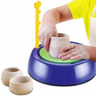 KC COLLECTION Pottery Wheel Clay Pot Making Machine Game with Colors and Stencils