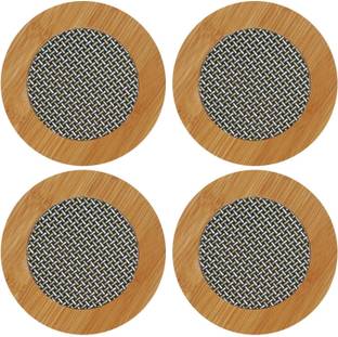 PuthaK Round Bamboo Coaster Set