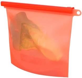 SYGA 1 Piece Silicon Food Storage Bags Refrigerator & Dishwasher Safe Bags. Versatile shades Grocery Bag