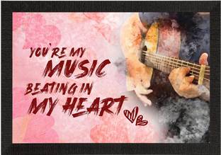 eCraftIndia You are my MUSIC beating in MY HEART Love Theme Quote Satin Matt Texture UV Art Painting Ink 10 inch x 35 inch Painting