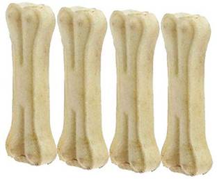 Petfun 5 Inches Rawhide Pressed Flavor Dog Calcium Treat Bones for Puppy Chicken Dog Chew