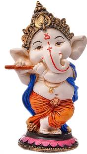 KC PRODUCTS Handcrafted Polyresin Eco Friendly Lord Ganesha/GANESH JI/Ganpati Idol Figurine/Lord Ganesha Statue/Handcrafted Resine Little Ganesh Sculpture For Home Decoration Decorative Showpiece  -  7.6 cm