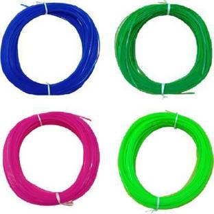 puffy Plastic superior quality multicolor broom wires for craft works, basket making, flower vases making, chair making, mobile holder making , pack of 4 colors ( ink blue,leaf green,dark pink,and parrot green