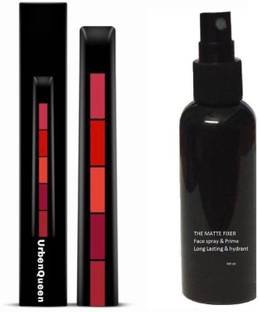 URBEN QUEEN Fab 5 ( five in one lipstick ) plus makeup fixer ( set of 2 )