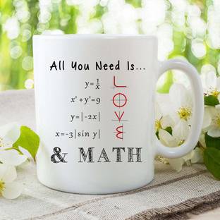 JAIPURART All You Need Is Love & Math Ceramic Coffee Mug