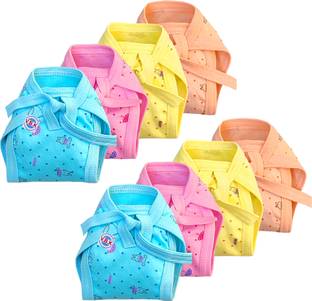 V.B.K Baby Boys and Baby Girls Single Layer Nappy (Langot) (Cloth Diaper), Style With Tie Knot, 0 to 6 Months