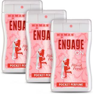Engage on Floral Fresh Pocket Perfume for Women, Skin Friendly, Pack of 3 Perfume  -  54 ml