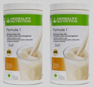 Herbalife Nutrition Formula 1 Nutritional Shake Mix - Banana Caramel Flavor 500g ( Pack Of 2 ) Plant-Based Protein