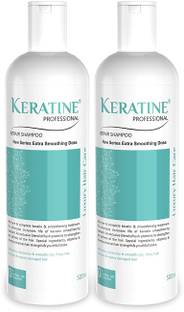 KERATINE PROFESSIONAL Smoothing Sulphate Free Shampoo (Pack of 2, 500ML Each) (500 ml)