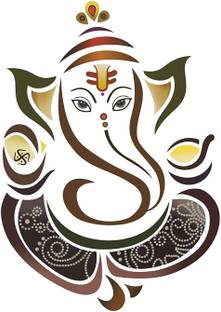 (RNG) 70 cm RNG Religious 'Modern Elegant 3D My Friend Ganesha God Ganpati ' Colourful God Wall Sticker (PVC Vinyl, 50 cm x 70 cm, Multicolour) Self Adhesive Sticker