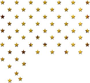 wall1ders Medium 100 Star Golden (Each Piece Size 5 cm) thickness 1.5 mm premium quality, 3D Acrylic Mirror wall stickers, 3d acrylic sticker, 3d mirror sticker for home & offices. (Pack of 100) Pack of 100