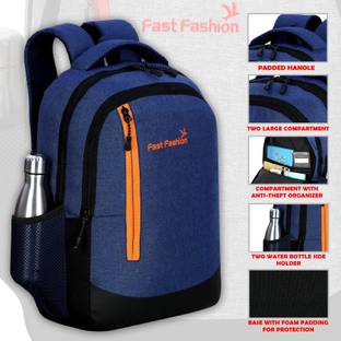 Fast Fashion 33L Water Resistant Bag/Backpack for Laptop/MacBook up to 15.6 inches for Office/Travel/College for Men and Women with 2 compartments (Navy Blue) 33 L Laptop Backpack