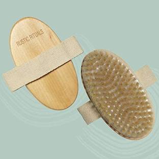 Rustic Rituals Wooden Bath Brush for Dry brushing | Wet and Dry Bath Brush for Cellulite and Lymphatic, Suitable for all skin types