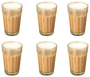 SiriusStar Pack of 6 Glass Cutting Tea Cup - Pack of 6 - 100 ML
