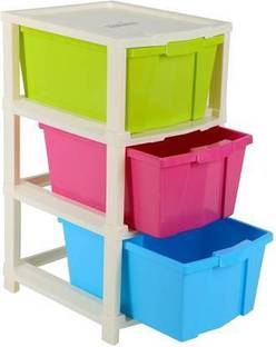 PRAGATI SALES Utensil Kitchen Rack Plastic 3 Layer File/Book/paper Etc..Storage Utensil Kitchen Rack