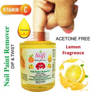 sufi PREMIUM QUALITY Dip & Twist Instant Nail Paint Remover With LEMON Fragrance: - Acetone Free, Enriched with Vitamin C or Vitamin E.