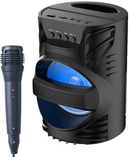 Musify WS-04 Wireless Led Disco Light subwoofer Sound System with DJ Light Carry Handle-Travel Speaker Support Bluetooth Speaker, FM Radio, USB, Micro SD Card Reader, AUX with { Free MIC } 10 W Bluetooth Speaker