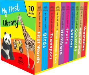 My First Library - Box Set of 10 Colourful Board Books for Kids