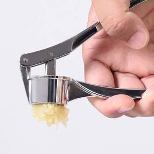 GENIYO Garlic Crusher Presser, Garlic Press, Multi-Function Garlic Crusher, Ginger grinder, Garlic Presser (Silver) Garlic Press