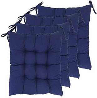 Craftino Cotton Solid Chair Pad Pack of 4