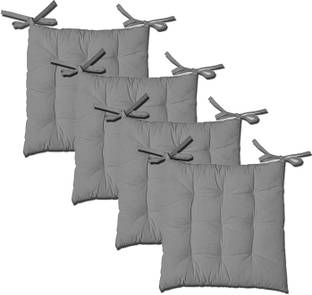 Craftino Cotton Solid Chair Pad Pack of 4