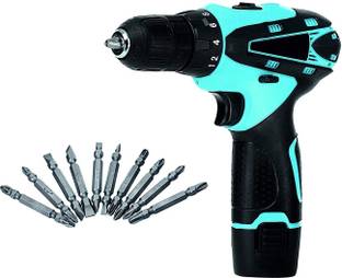 XDLB XDLB1-1CL-SG Best Cordless Drill Screw Driver with PH++ bitset 10mm Keyless Chuck 12V with 2 Battery Angle Drill