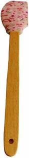 Daily Fest Wood Handled Silicone Spatula, Non-Stick Heat-Resistant, BPA-Free, Dishwasher-Safe with Removable Angled Head, Mixing Spatula