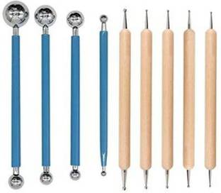 Batricher Dotting Tools Set, 9 Pieces Dotting Sculpting Modeling Tools For Mandala Rock Painting, Pottery Clay Craft