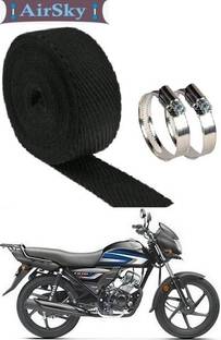 AIRSKY Exhaust Heat Shield Silencer Wrap With Clamp (3 Mtrs) Bike Exhaust Heat Shield