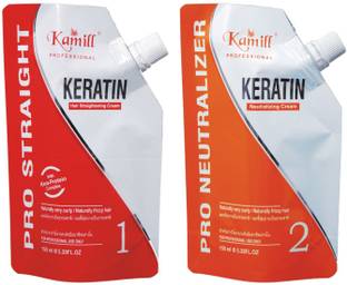 Kamill Keratin Straightening Kit 300 ML (2 Items in Set - 150 ML Pro Straight and 150 ML Pro Neutralizer)