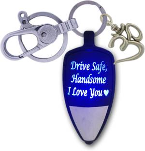 SHOKY LOOKS Drive Safe Handsome I Love You Multi color Love Light with Stylish Locking Lock with Om Hari Om style also a Perfect Gift to Your Loved One like Son/Boyfriend/friend/husband or any Special One as a gifted Key Chain