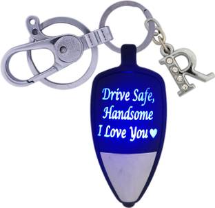 SHOKY LOOKS Drive Safe Handsome I Love You Multi color Love Light with Stylish Locking Lock with Latter R Style also a Perfect Gift to Your Loved One like Son/Boyfriend/friend/husband or any Special One as a gifted Key Chain