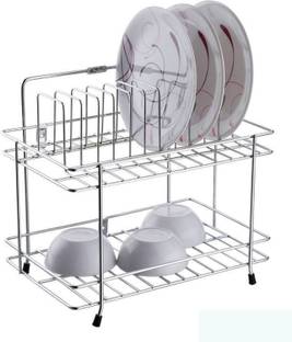 AK HUB Plate Kitchen Rack Steel NEW 2 Layer PLATE STAND (Size - Small)