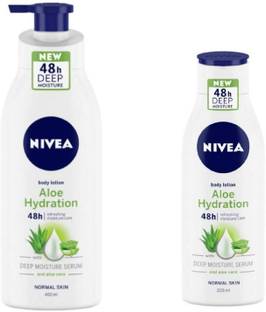 NIVEA Body Lotion , Aloe Hydration 400 ml & 200 ml - Pack of 2
