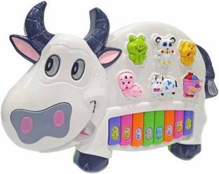 jmv Cow Piano Musical Organ Set with 3 Lights features.