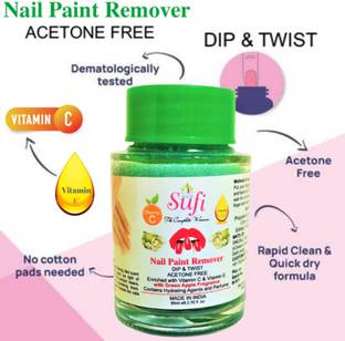 sufi New Advance or Premium -Instant Nail Paint Remover! Dip & Twist! With GREEN APPLE Fragrance: - Acetone Free, Enriched with Vitamin E or Vitamin C.