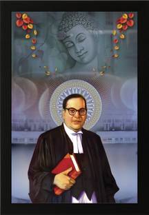 मस्तोने Bhimrao Ambedkar Baba Saheb UV Coated Matt textured Framed डिजिटल रीप्रिंट 20 inch x 14 inch पेंटिंग