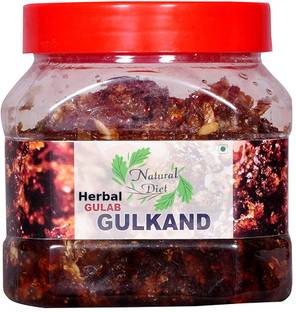 Natural Diet Natural Herbal Gulab Gulkand with Kesar & Elaichi Prepared Using Damask Rose & Rock Sugar (500 grams) You are Being Served Mothers Love