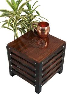 Smarts collection Wooden Hand-Crafted Corner Side Stool for Living Room and Office | Small Side Table for lamp, Books, Flower Pot, Plants or vase, showpieces (Sheesham) 12X12X12 INCH Solid Wood Side Table